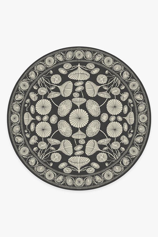 Cynthia Rowley Suzani Black Rug 8' Round | Stain-Resistant