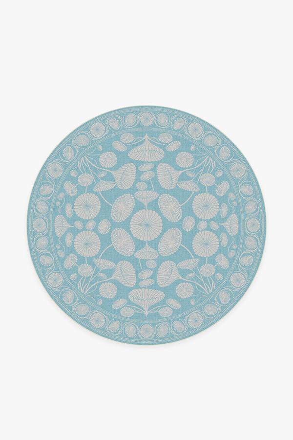 Cynthia Rowley Suzani Powder Blue Rug 6' Round | Stain-Resistant
