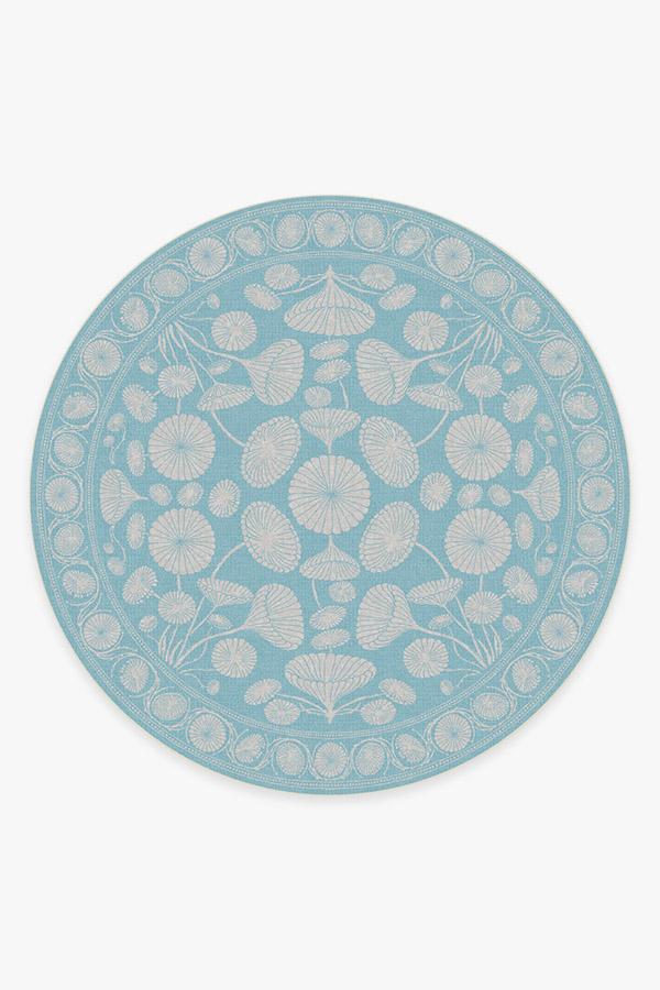 Cynthia Rowley Suzani Powder Blue Rug 8' Round | Stain-Resistant