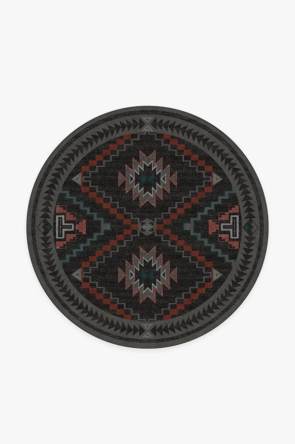 Dakotah Charcoal Rug 6' Round | Stain-Resistant