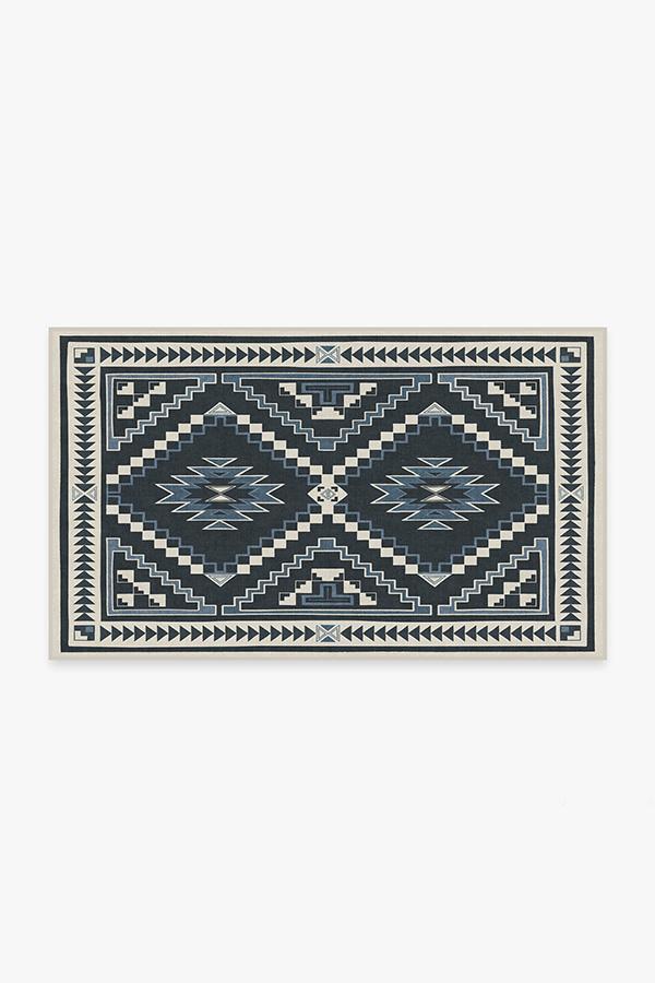Dakotah Ivory Blue Rug 3'x5' | Stain-Resistant