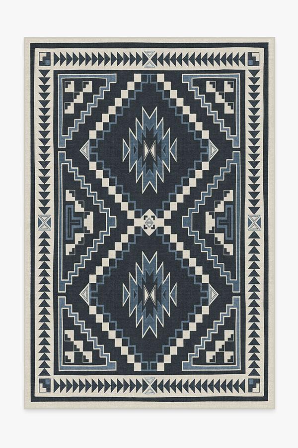Dakotah Ivory Blue Rug 6'x9' | Stain-Resistant