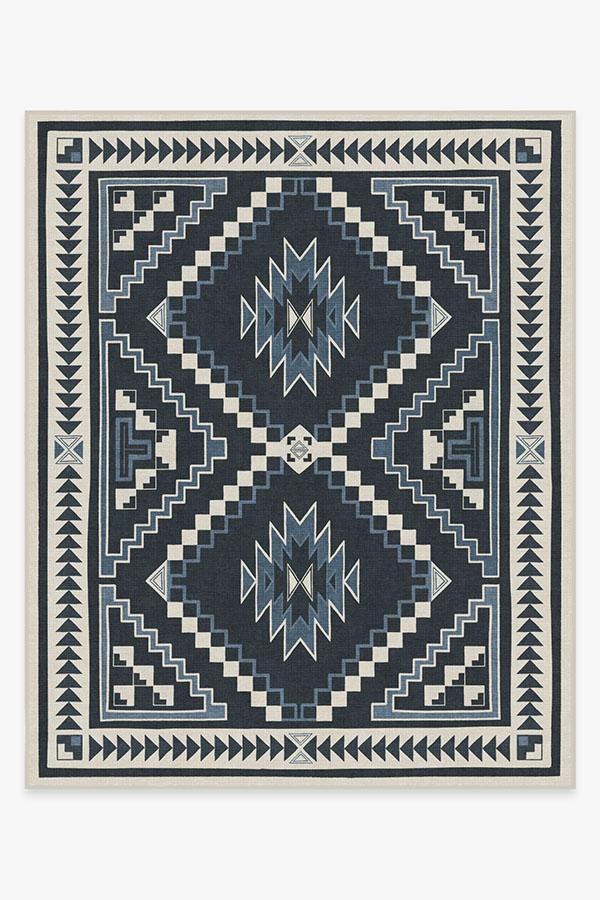 Dakotah Ivory Blue Rug 8'x10' | Stain-Resistant