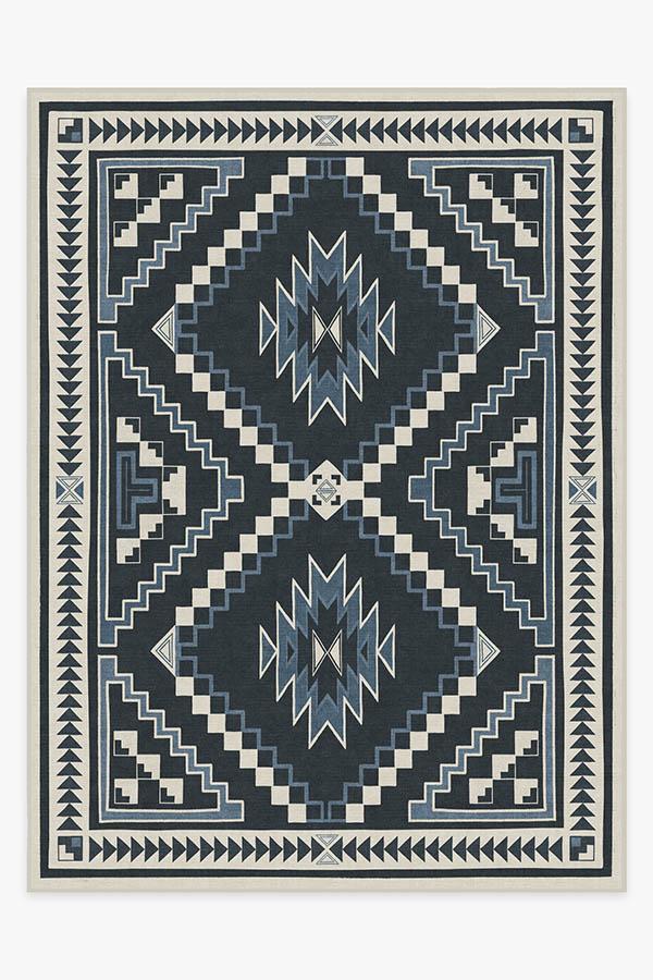 Dakotah Ivory Blue Rug 9'x12' | Stain-Resistant