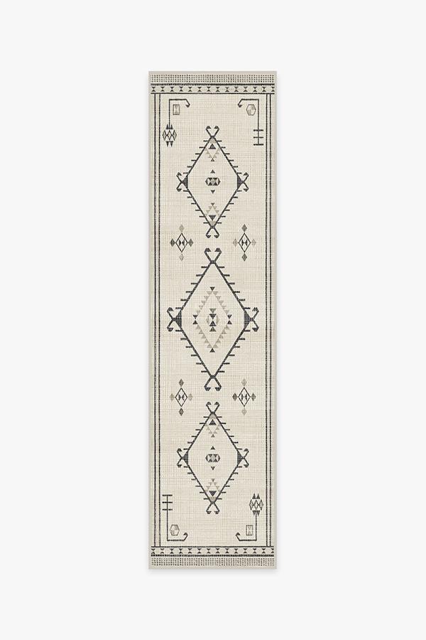 Damali Black & White Rug 2.5'x10' | Stain-Resistant