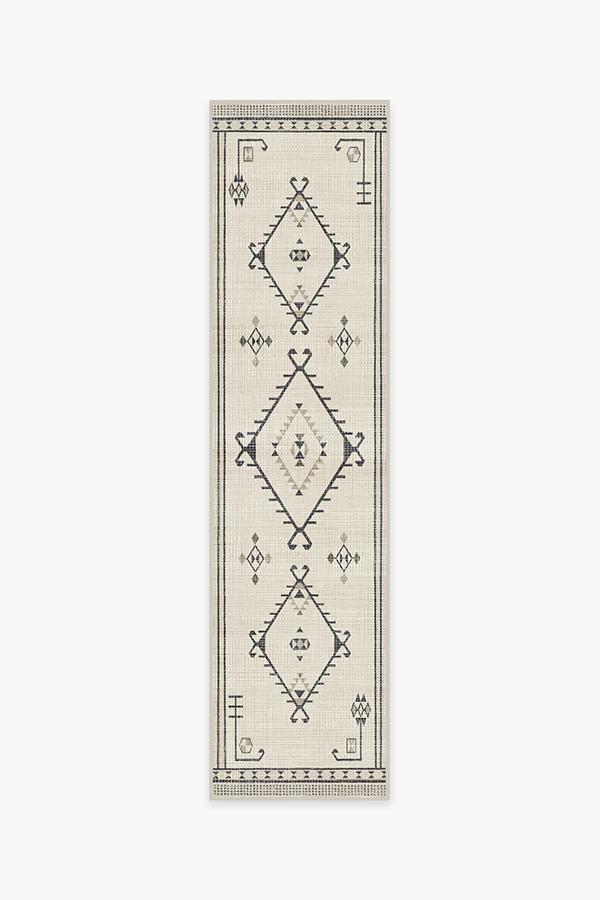 Damali Black & White Rug 2.5'x10' | Stain-Resistant