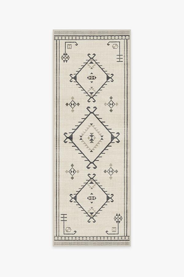 Damali Black & White Rug 2.5'x7' | Stain-Resistant