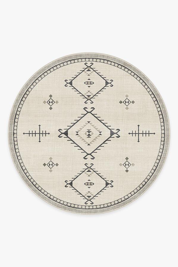 Damali Black & White Rug 8' Round | Stain-Resistant