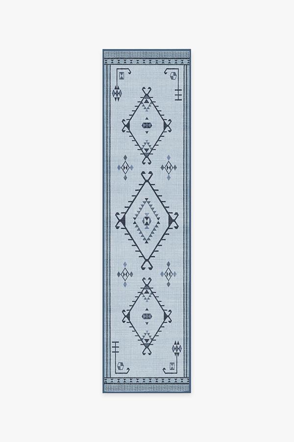 Damali Blue Overdye Rug 2.5'x10' | Stain-Resistant