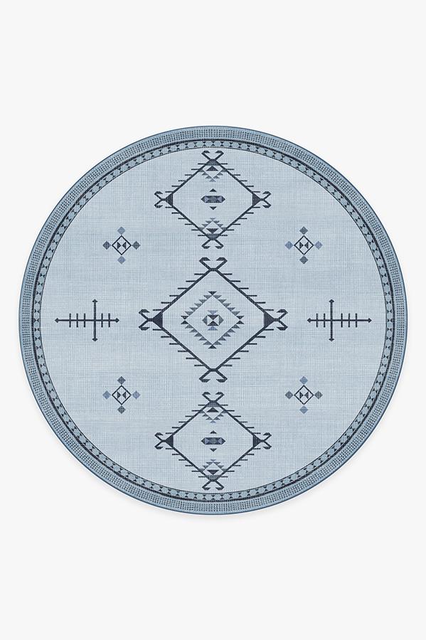 Damali Blue Overdye Rug 8' Round | Stain-Resistant