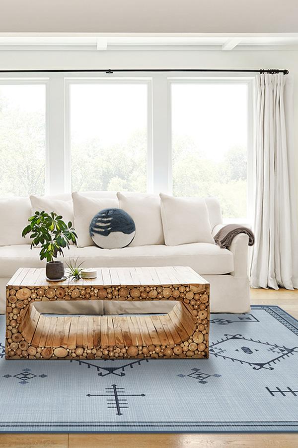 Damali Blue Overdye Rug 2.5'x7' | Stain-Resistant