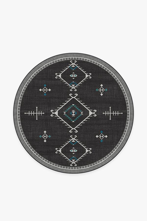 Damali Charcoal Rug 6' Round | Stain-Resistant