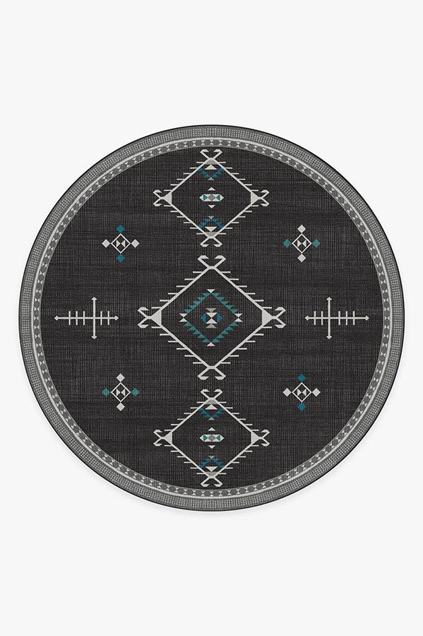 Damali Charcoal Rug 8' Round | Stain-Resistant