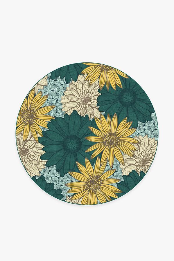 Daphne Turquoise Rug 6' Round | Stain-Resistant