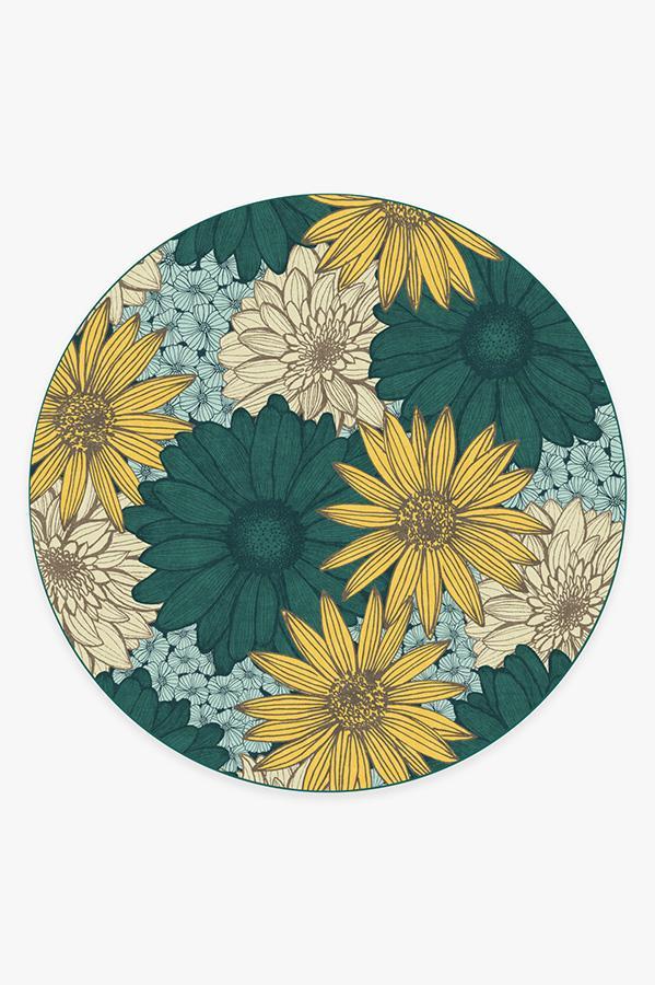 Daphne Turquoise Rug 8' Round | Stain-Resistant