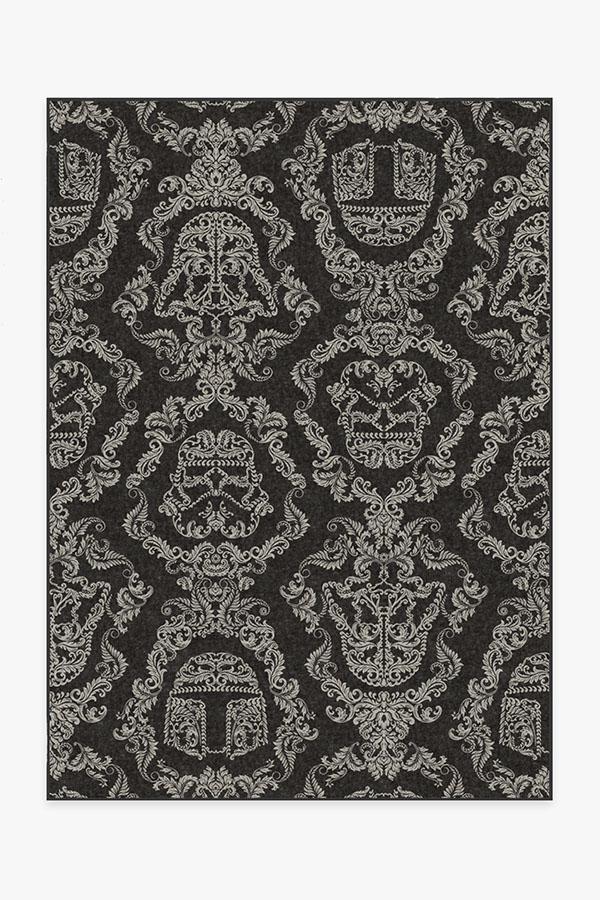 Dark Side Damask Charcoal Rug 5'x7' | Stain-Resistant
