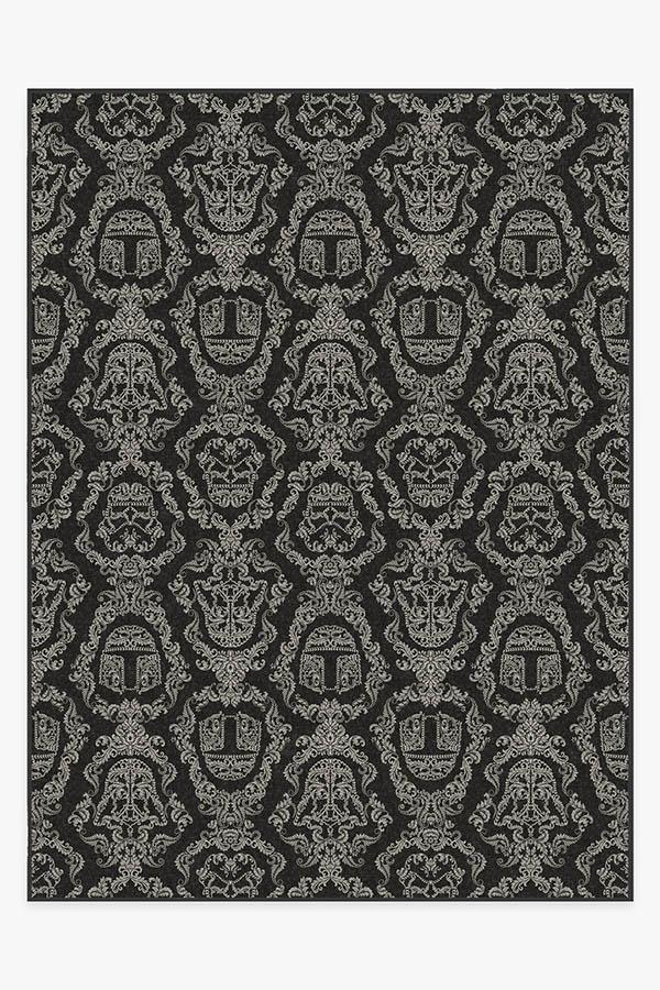 Dark Side Damask Charcoal Rug 9'x12' | Stain-Resistant