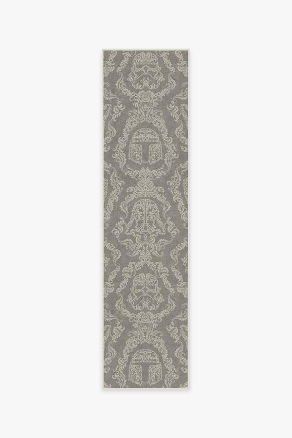 Dark Side Damask Stone Rug 2.5'x10' | Stain-Resistant