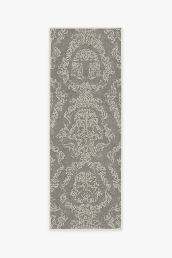 Dark Side Damask Stone Rug 2.5'x7' | Stain-Resistant