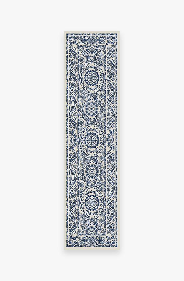 Delphina Delft Blue Rug 2.5'x10' | Stain-Resistant