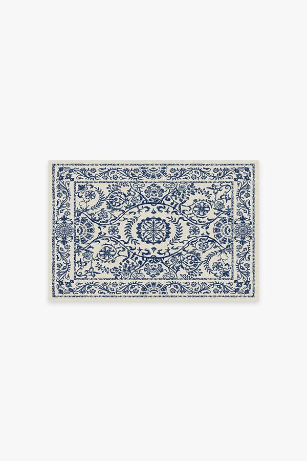 Delphina Delft Blue Rug 2'x3' | Stain-Resistant