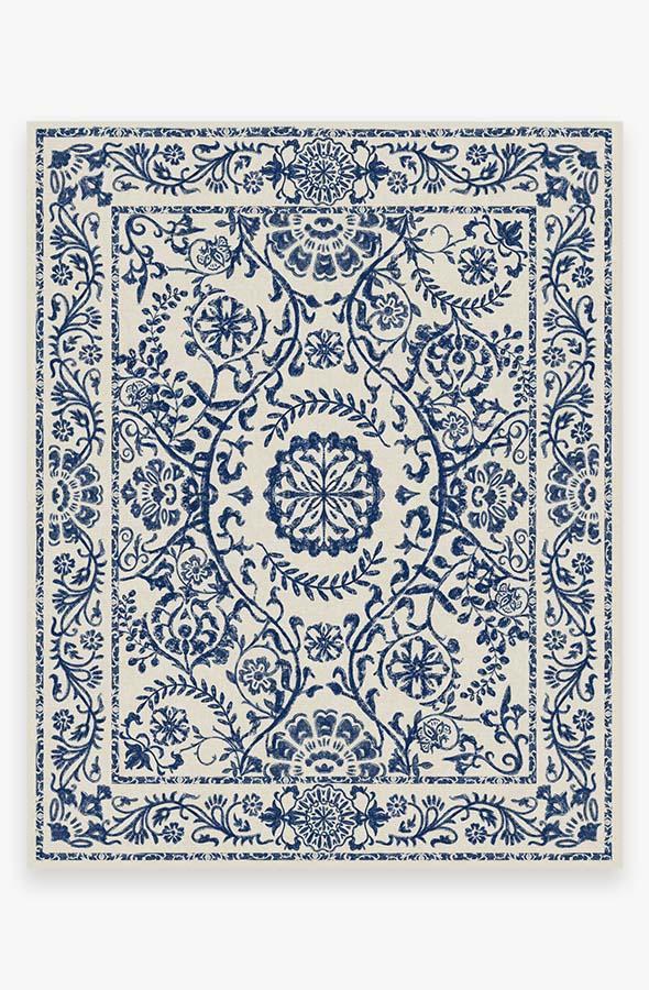 Delphina Delft Blue Rug 8'x10' | Stain-Resistant