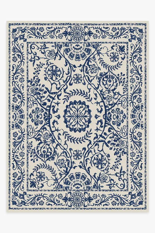 Delphina Delft Blue Rug 9'x12' | Stain-Resistant