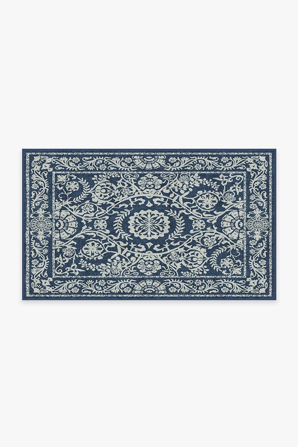 Delphina Navy Blue Rug 3'x5' | Stain-Resistant