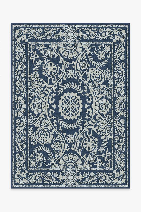 Delphina Navy Blue Rug 5'x7' | Stain-Resistant