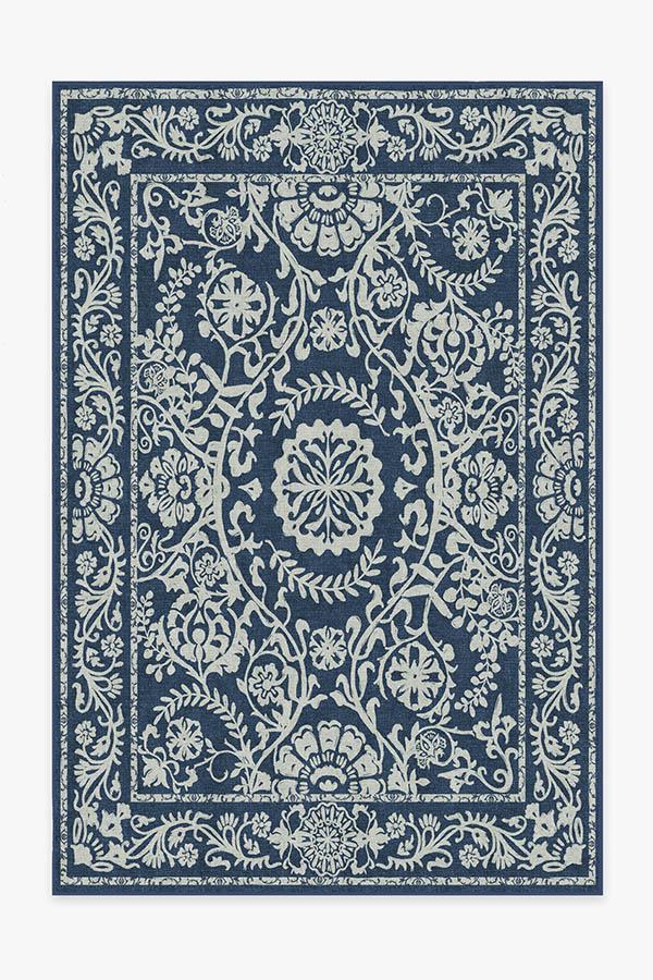 Delphina Navy Blue Rug 6'x9' | Stain-Resistant