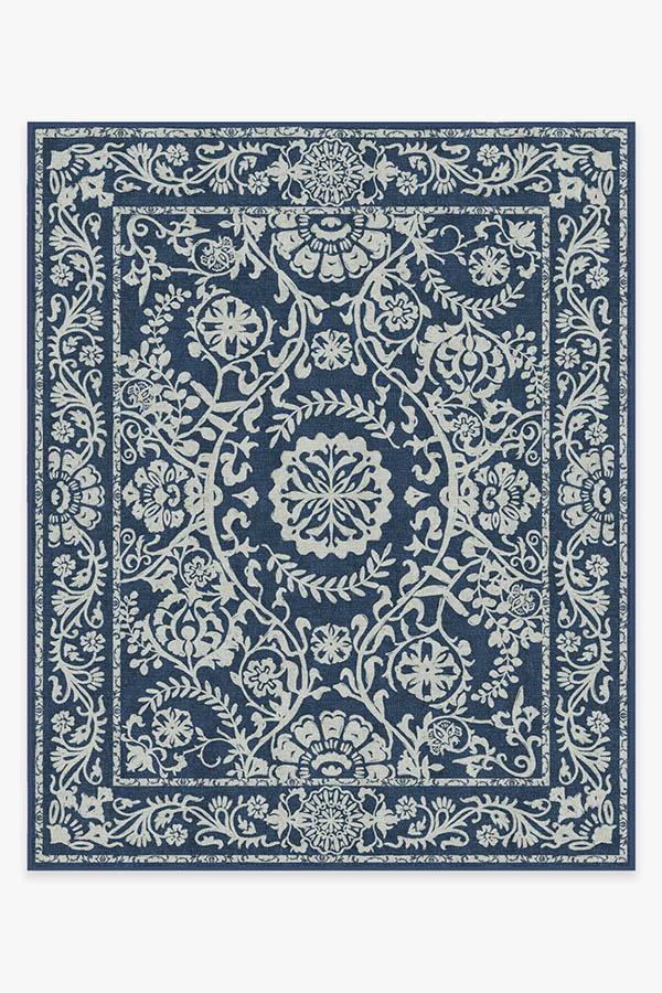 Delphina Navy Blue Rug 8'x10' | Stain-Resistant