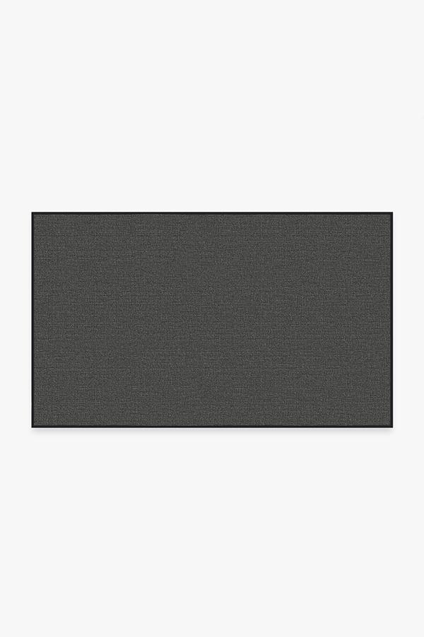 Outdoor Denim Solid Black Rug 3'x5' | Stain-Resistant