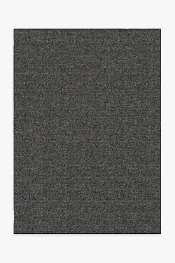 Outdoor Denim Solid Black Rug 5'x7' | Stain-Resistant