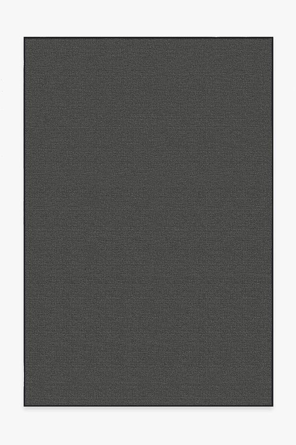 Outdoor Denim Solid Black Rug 6'x9' | Stain-Resistant