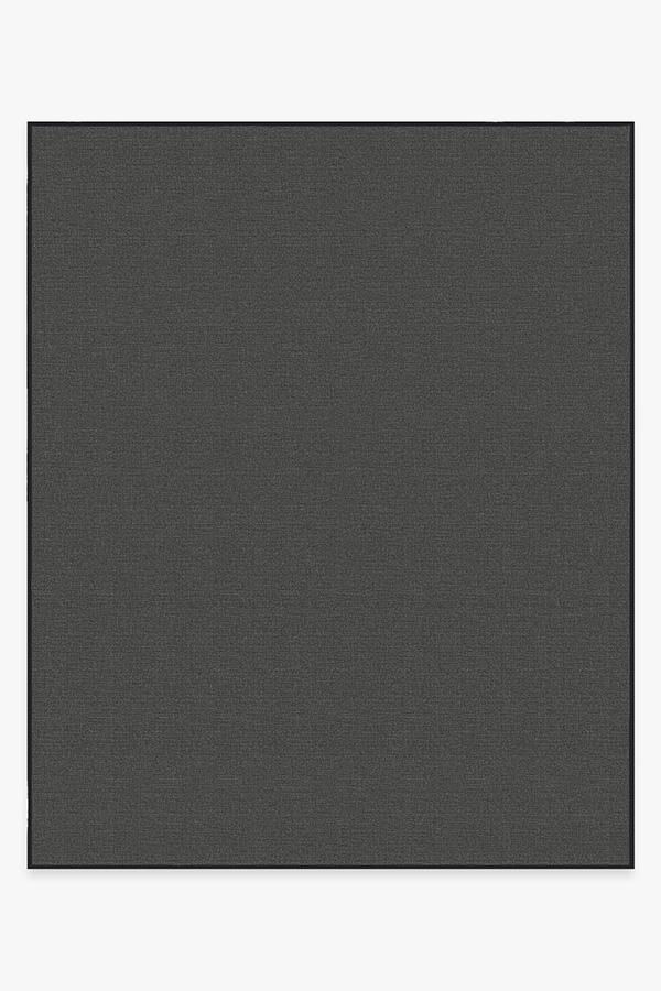 Outdoor Denim Solid Black Rug 8'x10' | Stain-Resistant