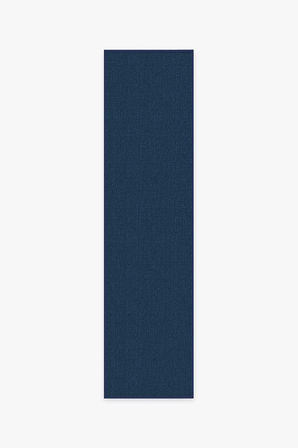 Outdoor Denim Solid Indigo Blue Rug 2.5'x10' | Stain-Resistant