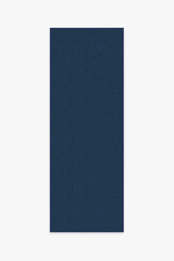 Outdoor Denim Solid Indigo Blue Rug 2.5'x7' | Stain-Resistant
