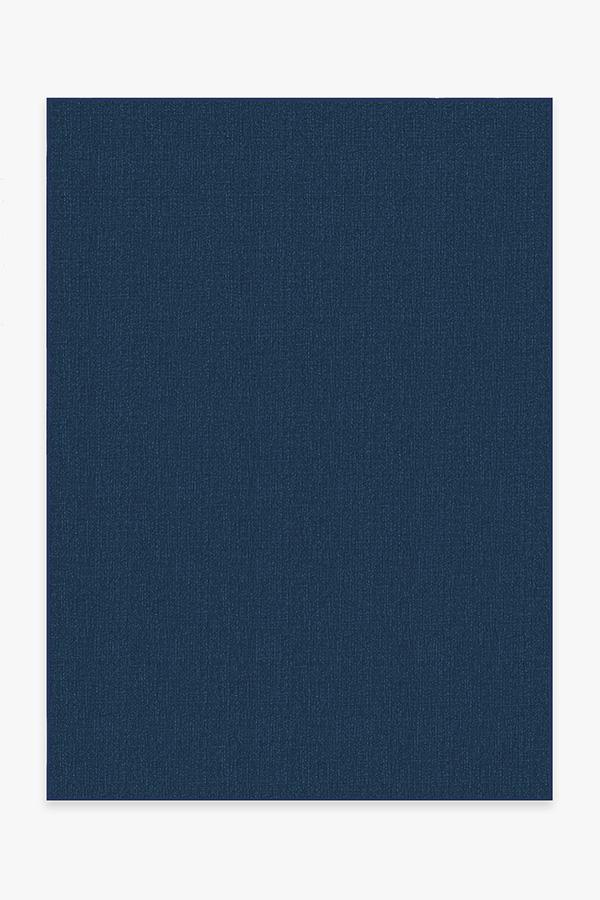 Outdoor Denim Solid Indigo Blue Rug 5'x7' | Stain-Resistant