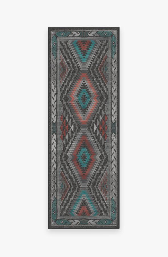 Dessa Diamond Charcoal Rug 2.5'x7' | Stain-Resistant