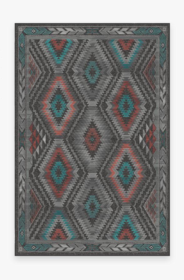 Dessa Diamond Charcoal Rug 6'x9' | Stain-Resistant
