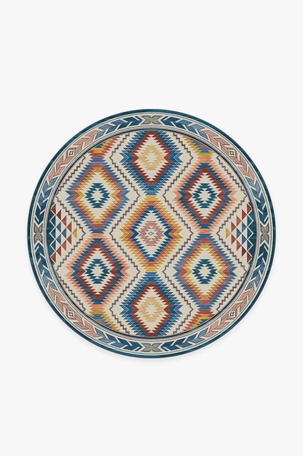 Dessa Diamond Polychrome Rug 6' Round | Stain-Resistant