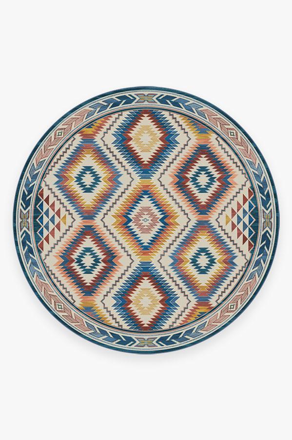 Dessa Diamond Polychrome Rug 8' Round | Stain-Resistant