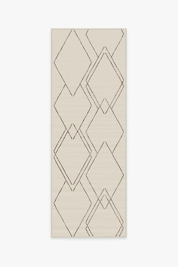 Diamond Dalia Beige Ivory Rug 2.5'x7' | Stain-Resistant