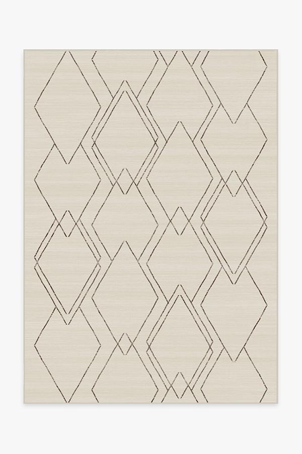 Diamond Dalia Beige Ivory Rug 5'x7' | Stain-Resistant