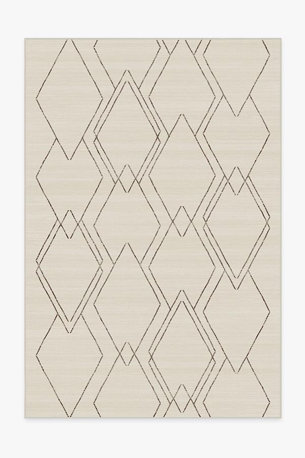 Diamond Dalia Beige Ivory Rug 6'x9' | Stain-Resistant