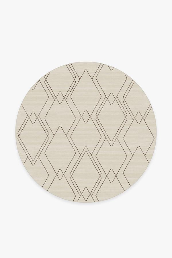 Diamond Dalia Beige Ivory Rug 6' Round | Stain-Resistant