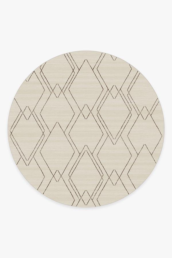 Diamond Dalia Beige Ivory Rug 8' Round | Stain-Resistant