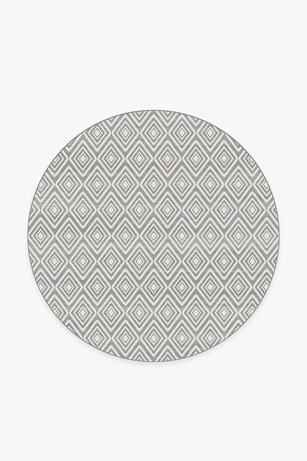 Diamond Grey Rug 6' Round | Stain-Resistant
