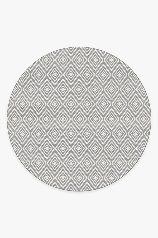 Diamond Grey Rug 8' Round | Stain-Resistant