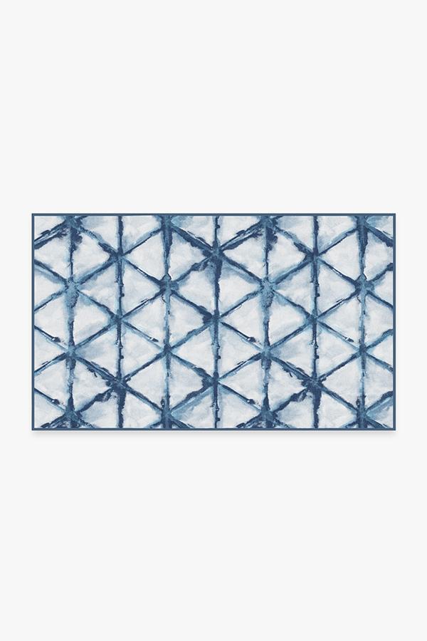 Diamond Shibori Indigo Rug 3'x5' | Stain-Resistant